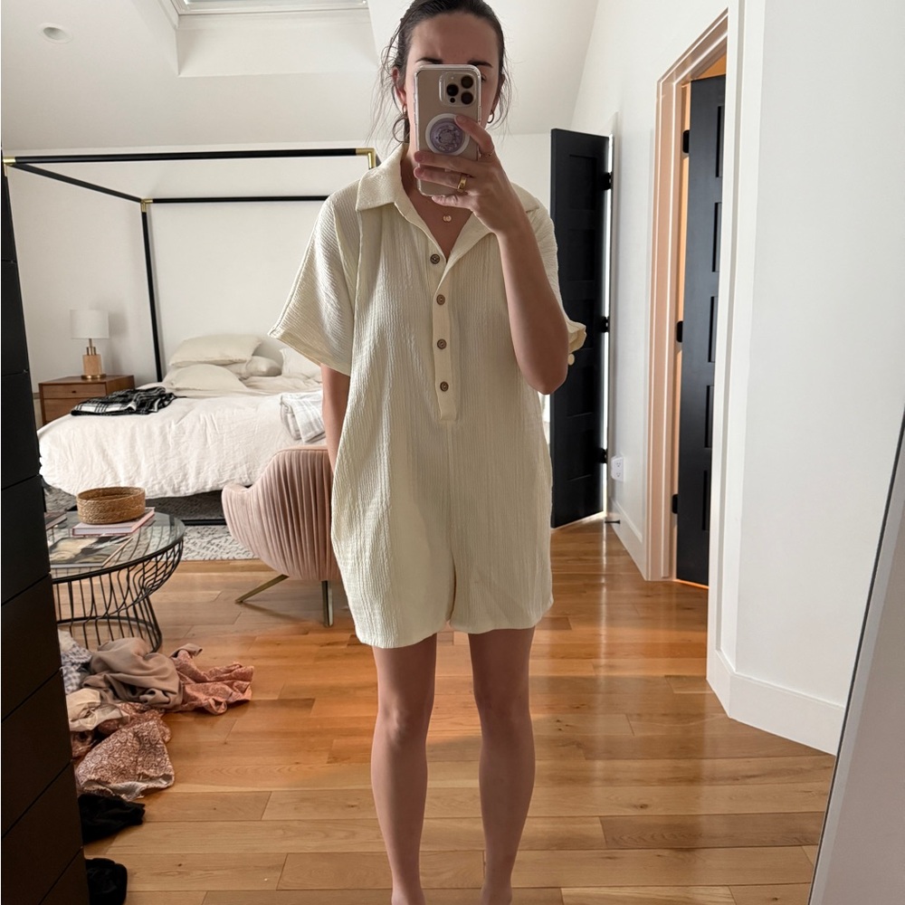 White crepe romper